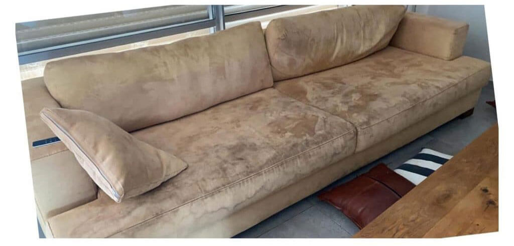 לפני ניקוי ספה מבד